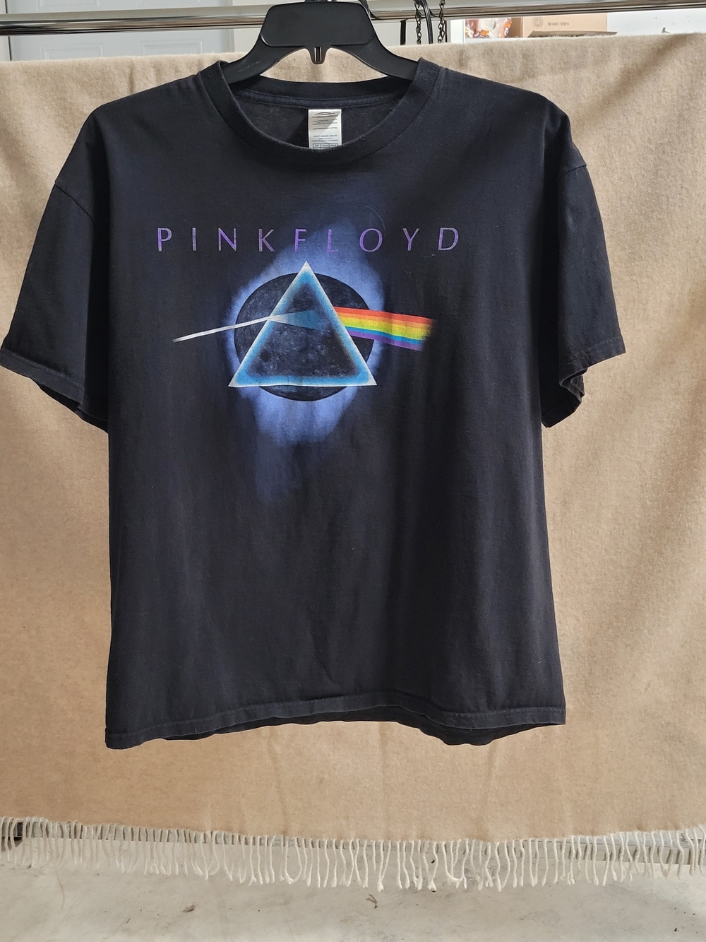 Pink Floyd Black Tee with Prism Rainbow Graphic